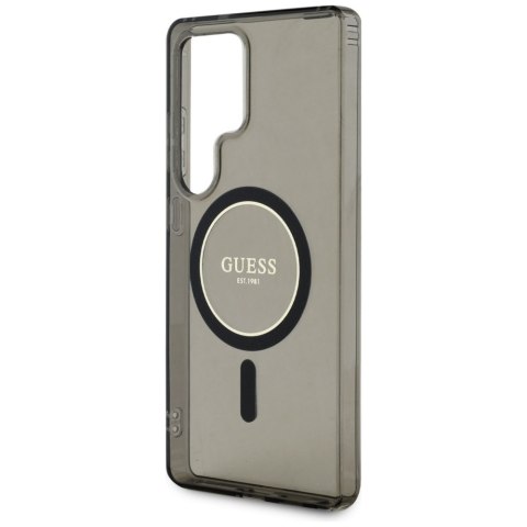 Etui Guess Glitter Circle Classic Logo MagSafe do Samsung Galaxy S25 Ultra czarny