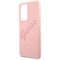 Guess GUHCS21LLSVSPI S21 Ultra G998różowy/pink hardcase Script Vintage