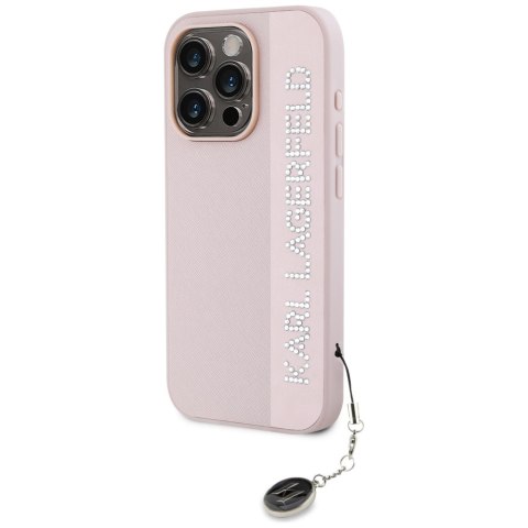 Karl Lagerfeld KLHCP15LPSAKDGCP iPhone 15 Pro 6.1" różowy/pink hardcase Saffiano Rhinestones & Charm