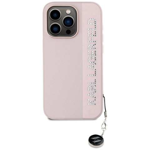 Karl Lagerfeld KLHCP15LPSAKDGCP iPhone 15 Pro 6.1" różowy/pink hardcase Saffiano Rhinestones & Charm