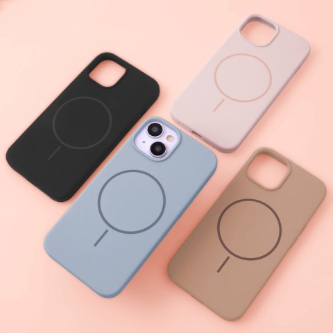 Nakładka Silicone Thin Mag do iPhone 16 6,1" brązowa