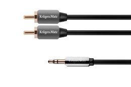 Kabel wtyk jack 3.5 - 2RCA stereo 1.0m Kruger&Matz KM0309