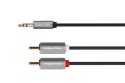 Kabel jack 3.5 wtyk stereo - 2RCA 1m Kruger&Matz Basic KM1218
