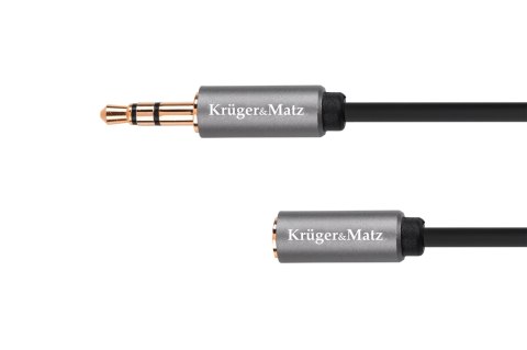 Kabel jack 3.5 wtyk stereo - 3.5 gniazdo stereo 1.8m Kruger&Matz Basic KM1230