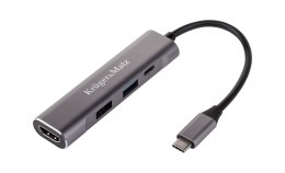 KM0400 Adapter HUB USB typu C na HDMI/USB3.0/USB2.0/C port