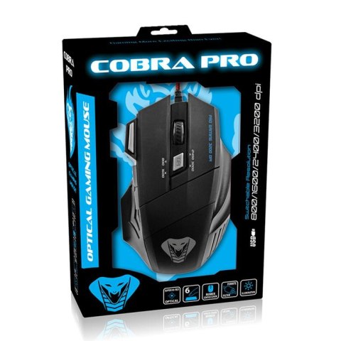 MT1115 COBRA PRO - Myszka komputerowa dla graczy, 6 przycisków rolka przewijania, iluminacja obudowy