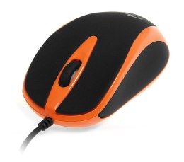 MT1091O PLANO - Myszka optyczna 800 cpi, 3 przyciski + rolka, interfejs USB, gumowana obudowa kolor pomarańczowy