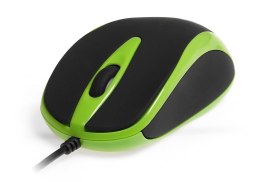 MT1091G PLANO - Myszka optyczna 800 cpi, 3 przyciski + rolka, interfejs USB, gumowana obudowa kolor zielony