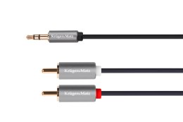 KM1215 Kabel jack 3.5 wtyk stereo - 2RCA 10m Kruger&Matz Basic