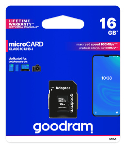 M1AA0160R12 Karta pamięci microSD 16GB UHS-I Goodram z adapterem