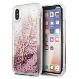 Karl Lagerfeld nakładka do iPhone X / XS KLHCPXTRKSRG różowo- złota hard case Glitter Signature