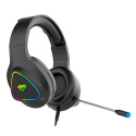 COBRA PRO JINN - Duże słuchawki z mikrofonem dla graczy, iluminacja świetlna RGB, przejściówka typu Y w komplecie