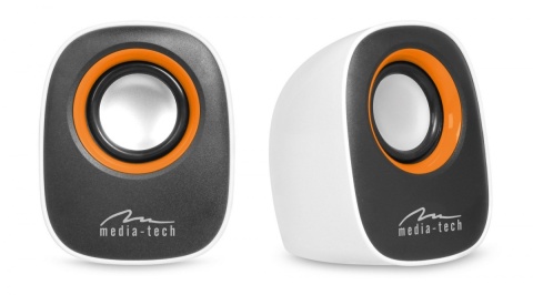 IBO - Głośniki stereofoniczne zasilane z portu USB, RMS 6W, regulacja glośności, białe