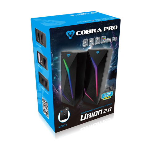 MT3172 COBRA PRO URION 2.0 - Gamingowe głośniki 2.0 z line-in i Bluetooth, kolorowa iluminacja