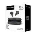 KMPM6-B Bezprzewodowe słuchawki douszne z power bankiem Kruger&Matz M6 - kolor czarny