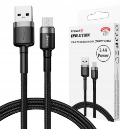 Feegar Kabel USB-A micro USB QC 3.0 nylonowy 2.4A