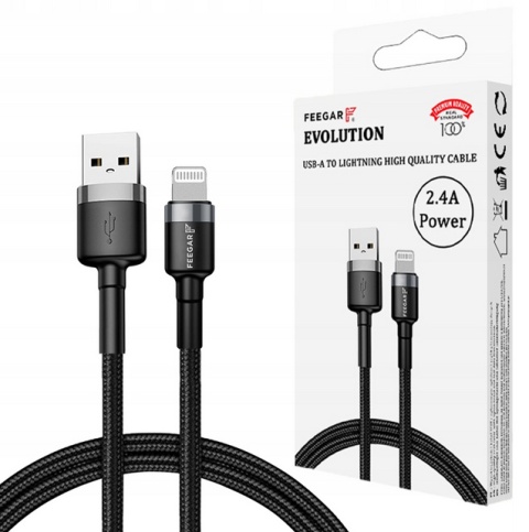 Feegar Kabel USB Lightning do iPhone przewód nylon