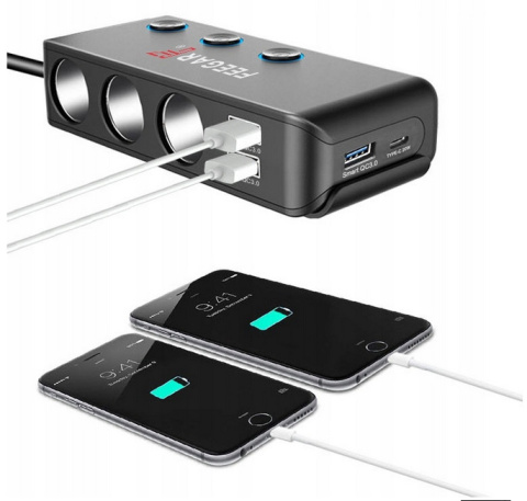 Feegar Ciga Rozdzielacz gniazda zapalniczki 12-24V 200W