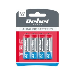 Baterie alkaliczne REBEL LR6 4szt / blister