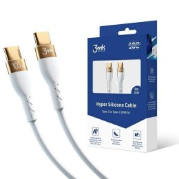 3MK HyperSilicone Cable USB-C/USB-C kabel 2m 100W Biały/White