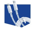 3MK HyperSilicone Cable USB-C/USB-C kabel biały 1m 60W 3A