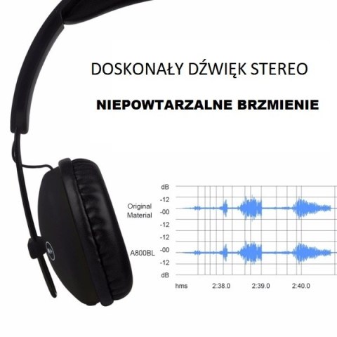 AWEI słuchawki nauszne Bluetooth A800BL czarny/black