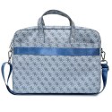 Guess Torba GUCB15P4TB 16" niebieski/ blue Saffiano 4G Triangle Logo