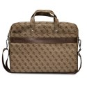 Guess Torba GUCB15P4TW 16" brązowy/ brown Saffiano 4G Triangle Logo