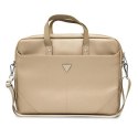 Guess Torba GUCB15PSATLE 16" beżowy/ beige Saffiano Triangle Logo