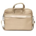 Guess Torba GUCB15PSATLE 16" beżowy/ beige Saffiano Triangle Logo