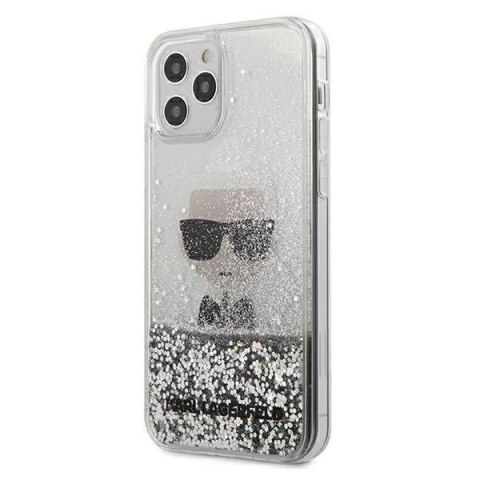 Karl Lagerfeld KLHCP12LGLIKSL iPhone 12 Pro Max 6,7" srebrny/silver hardcase Ikonik Liquid Glitter