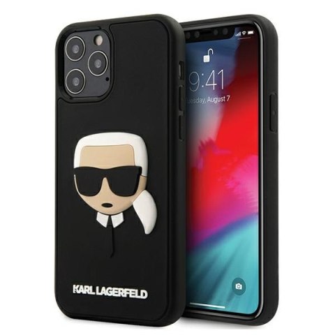 Karl Lagerfeld KLHCP12MKH3DBK iPhone 12 /12 Pro 6,1" czarny/black hardcase 3D Rubber Karl`s Head