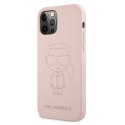 Karl Lagerfeld KLHCP12MSILTTPI iPhone 12/12 Pro 6,1" Silicone Ikonik Outline różowy/pink