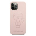 Karl Lagerfeld KLHCP12MSILTTPI iPhone 12/12 Pro 6,1" Silicone Ikonik Outline różowy/pink