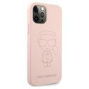 Karl Lagerfeld KLHCP12MSILTTPI iPhone 12/12 Pro 6,1" Silicone Ikonik Outline różowy/pink