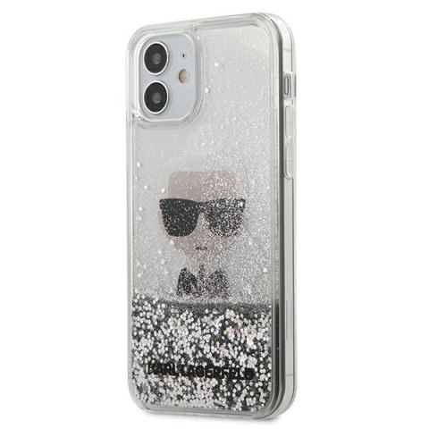 Karl Lagerfeld KLHCP12SGLIKSL iPhone 12 mini 5,4" srebrny/silver hardcase Ikonik Liquid Glitter