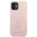 Karl Lagerfeld KLHCP12SSILTTPI iPhone 12 mini 5,4" Silicone Ikonik Outline różowy/pink