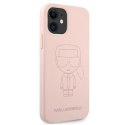 Karl Lagerfeld KLHCP12SSILTTPI iPhone 12 mini 5,4" Silicone Ikonik Outline różowy/pink