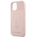 Karl Lagerfeld KLHCP12SSILTTPI iPhone 12 mini 5,4" Silicone Ikonik Outline różowy/pink