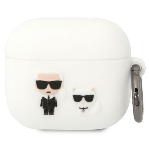 Karl Lagerfeld KLACA3SILKCW AirPods 3 cover biały/white Silicone Karl & Choupette