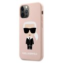 Karl Lagerfeld nakładka do iPhone 12 Mini 5,4" KLHCP12SSLFKPI jasno-różowa hard case Silicone Iconic