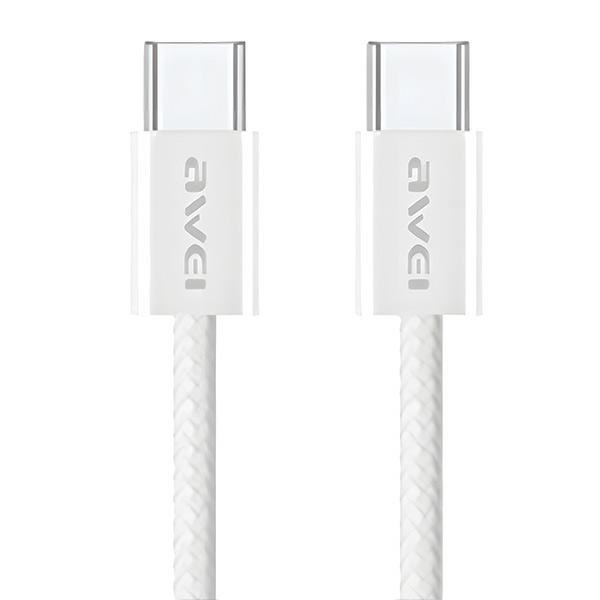 AWEI kabel CL-219T USB-C na USB-C 60W biały/white iPhone 15